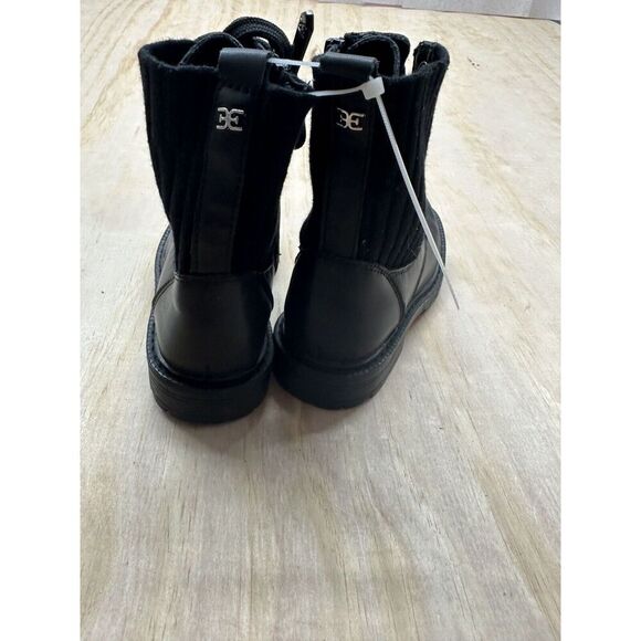 Girls Combat Boots Sam Edelman Sz 12 Black Leather Chunky Heel Lace Up Comfort - Picture 7 of 7